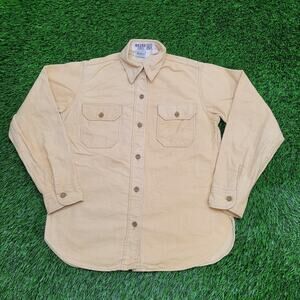 Vintage Woolrich Flannel Button Shirt Womens Medium 19x26 Yellow